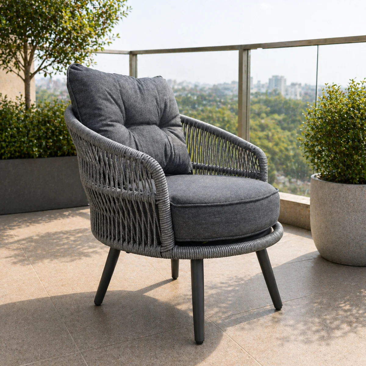 Aghadoe 3 Piece Grey Garden Bistro Set - Image 5