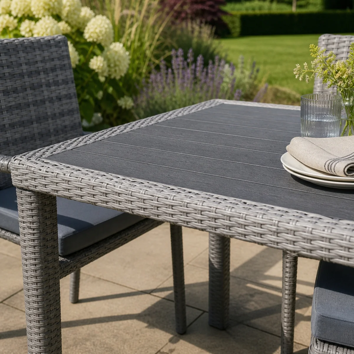 Aghadoe 5 Piece Grey Ratan Garden Dining Set - Image 3