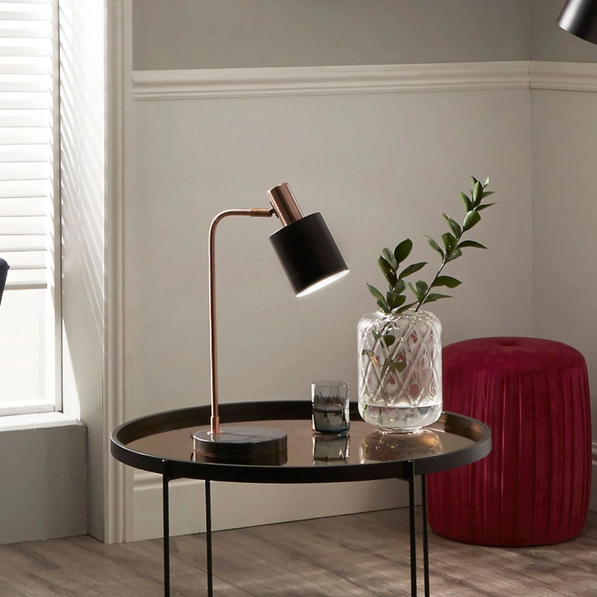 Antique Copper Black Table Lamp - Image 4