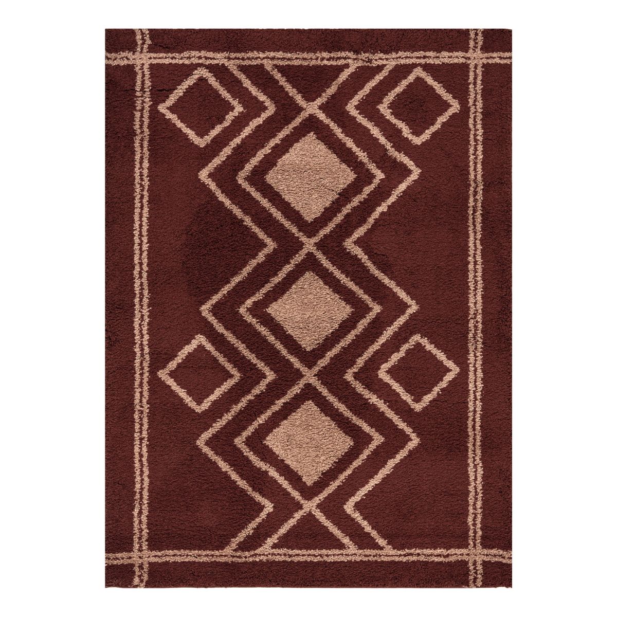 Ashton Burgundy Diamond Motif Rug