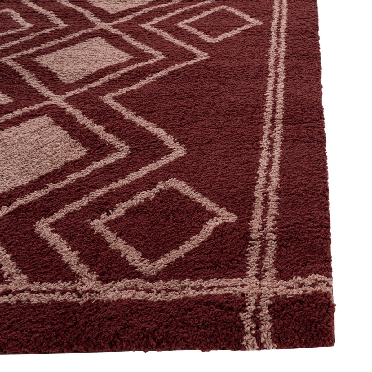 Ashton Burgundy Diamond Motif Rug - Image 3