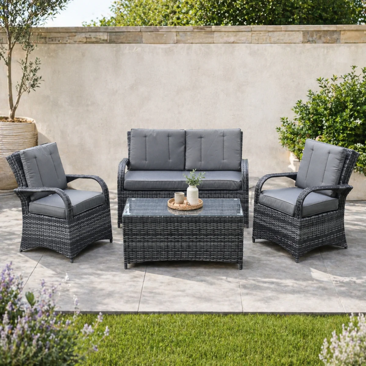 Barbados 4 Seater Rattan Garden Furniture Set - Image 3