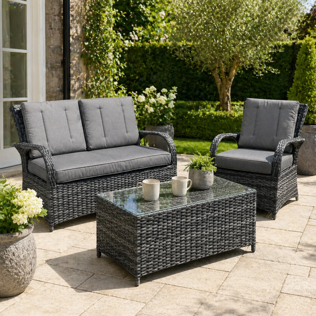 Barbados 4 Seater Rattan Garden Furniture Set - Image 4