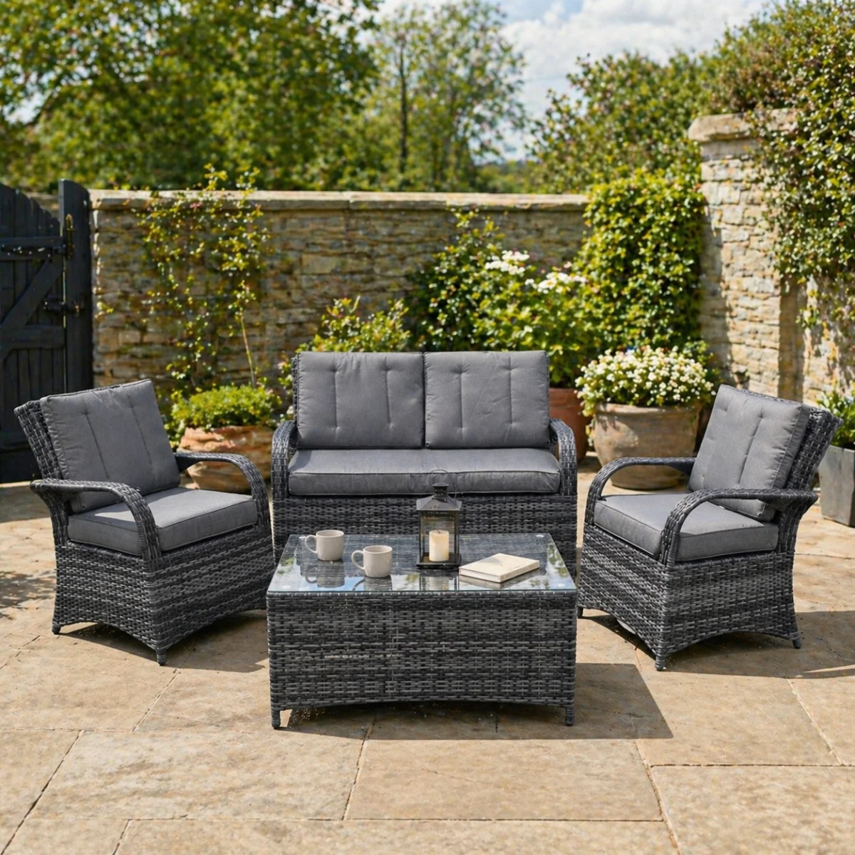 Barbados 4 Seater Rattan Garden Furniture Set - Image 5
