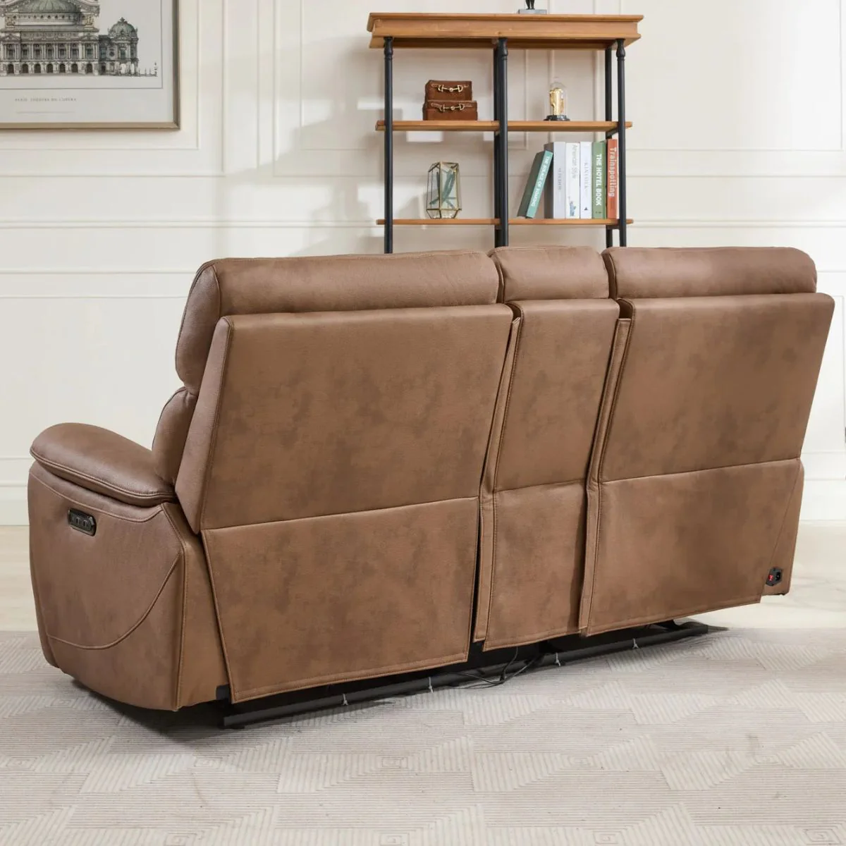 Biarritz Brown 2 Seater Electric Recliner Sofa - Image 4