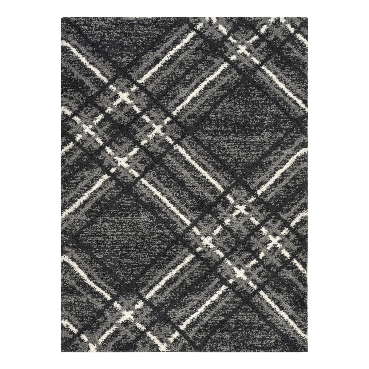 Blaze Charcoal Grey Modern Geometric Area Rug