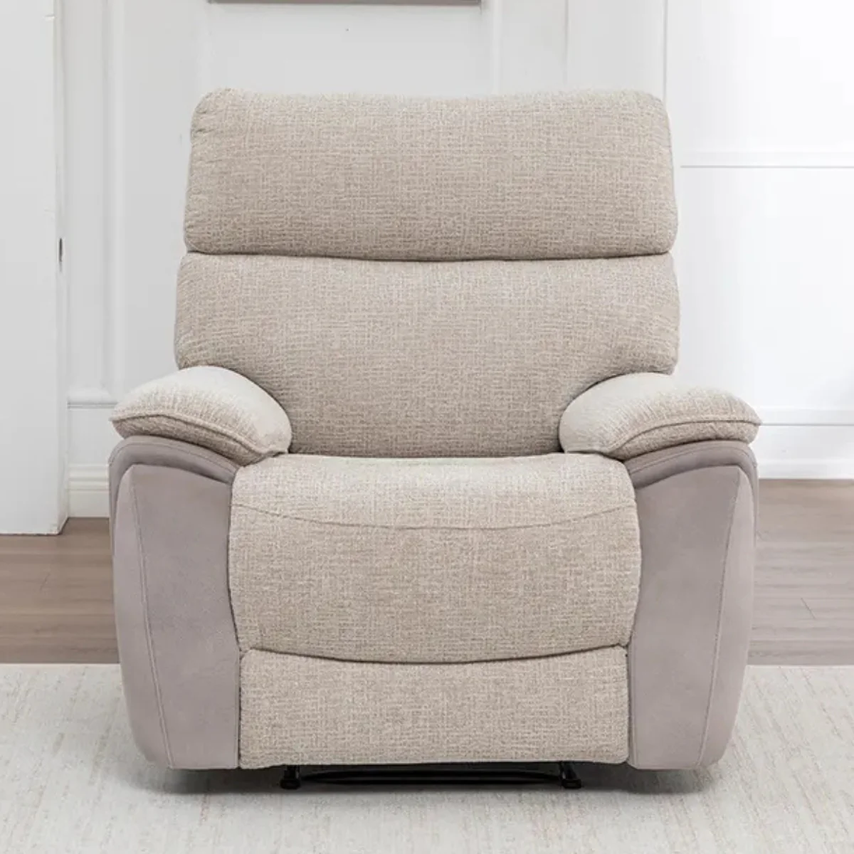 Brighton Beige Two Tone Electric Recliner Armchair - Image 3