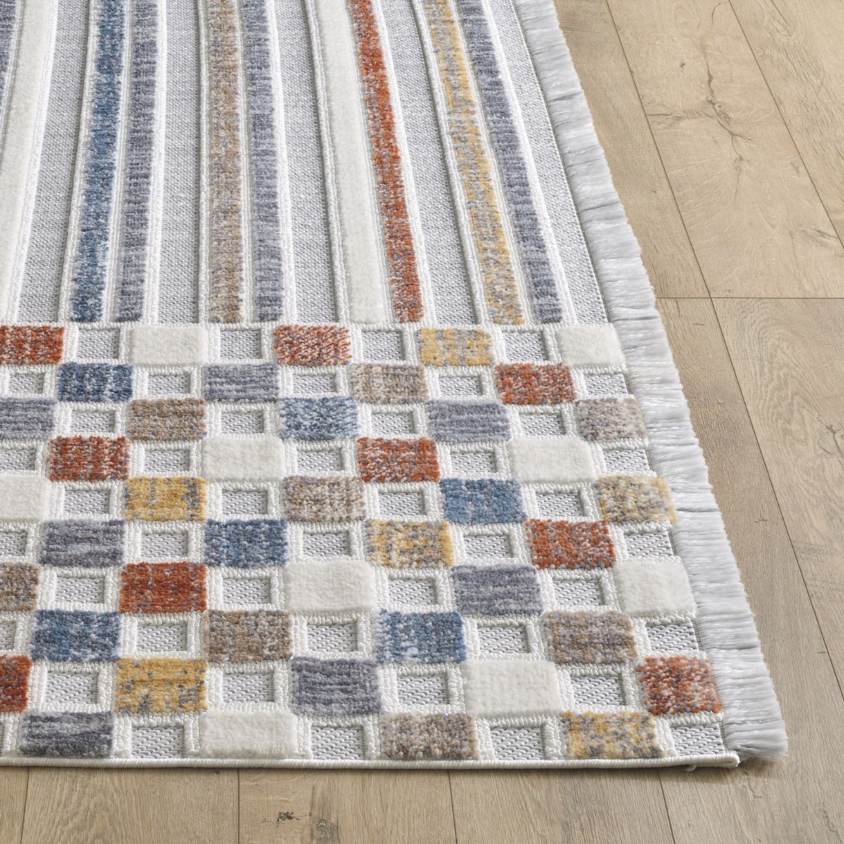 Broadway Geometric Striped and Checkered Rug - Image 3