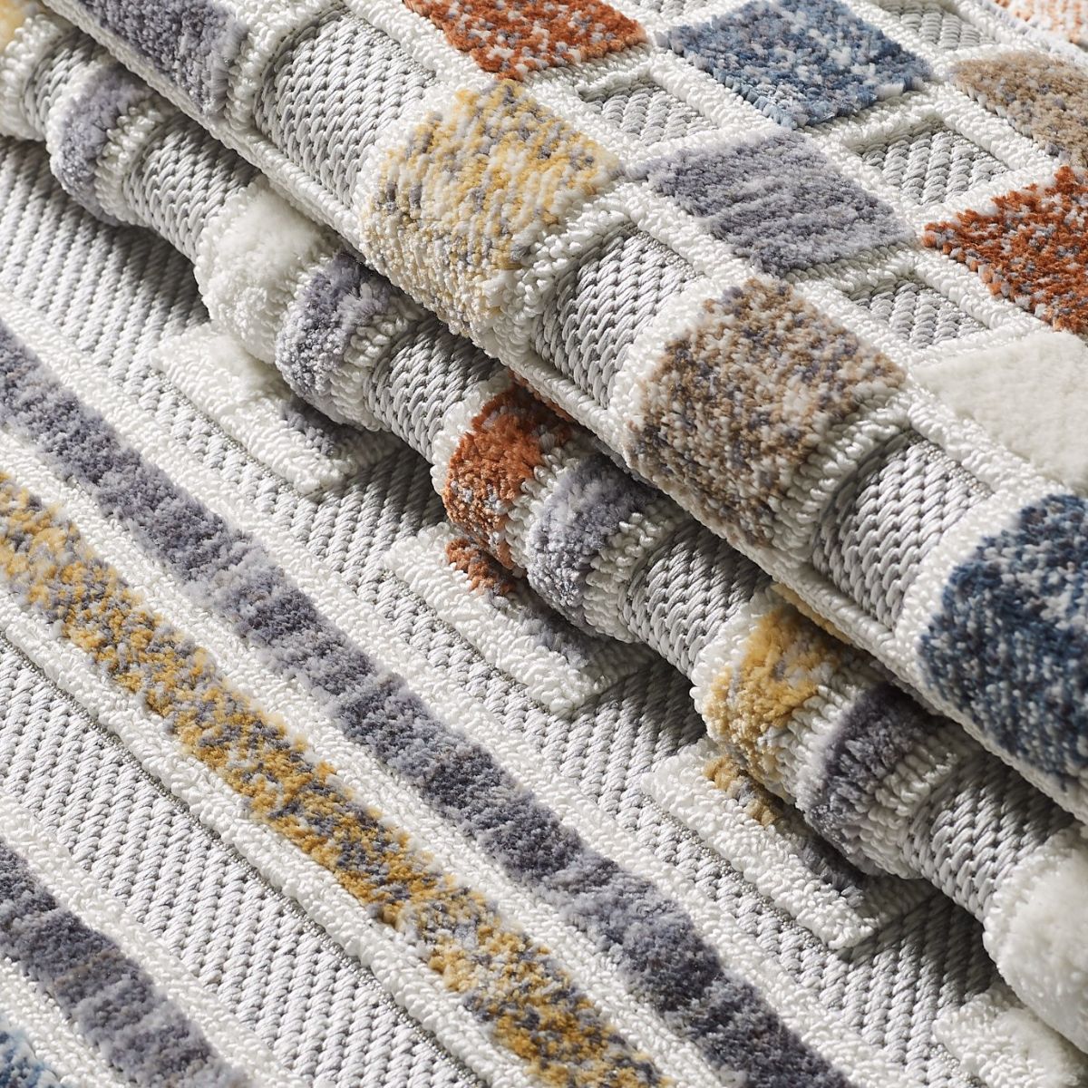 Broadway Geometric Striped and Checkered Rug - Image 4