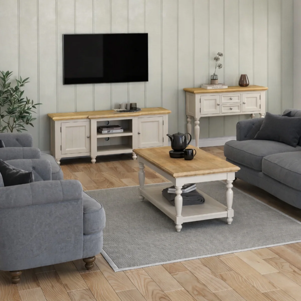 Carmen Grey Painted TV Unit - Image 2