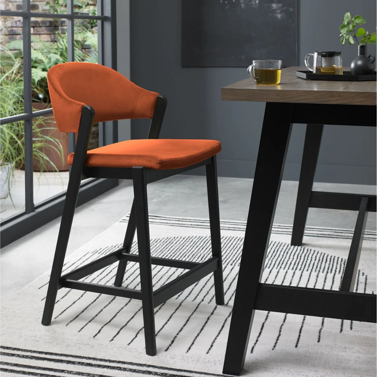 Chambery Retro Velvet Bar Stool - Image 12