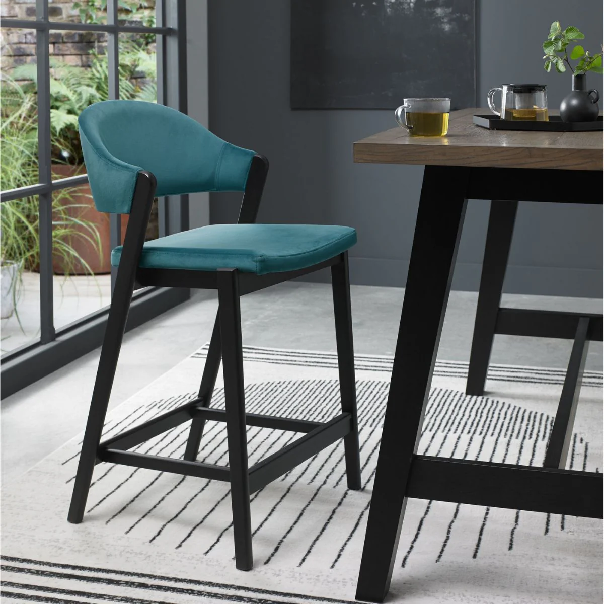 Chambery Retro Velvet Bar Stool - Image 4