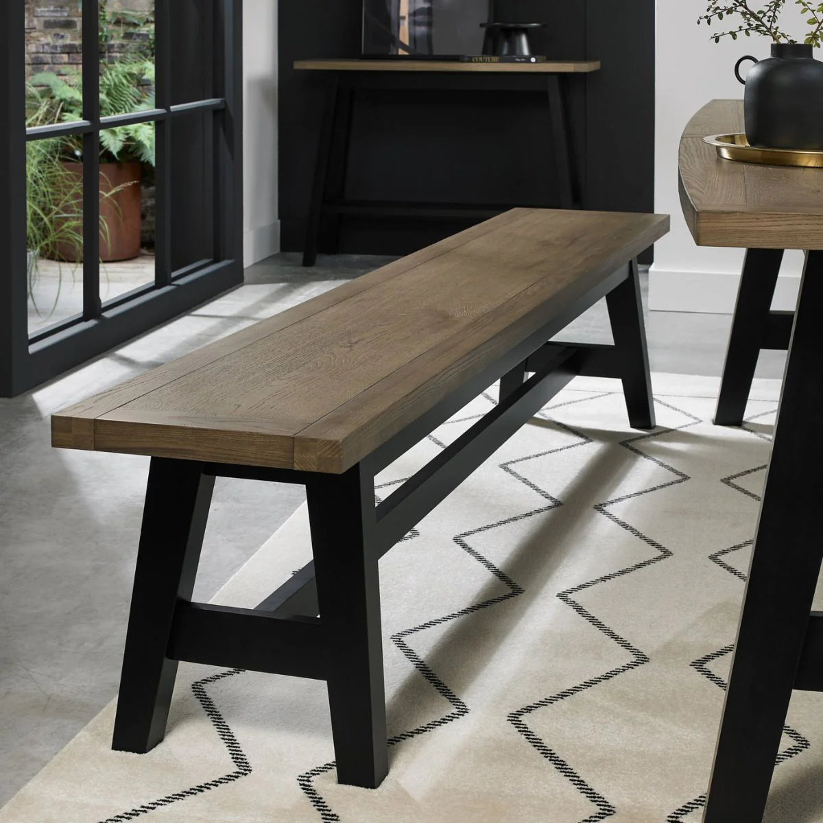Chambery Weathered Oak Dining Bench - Image 3