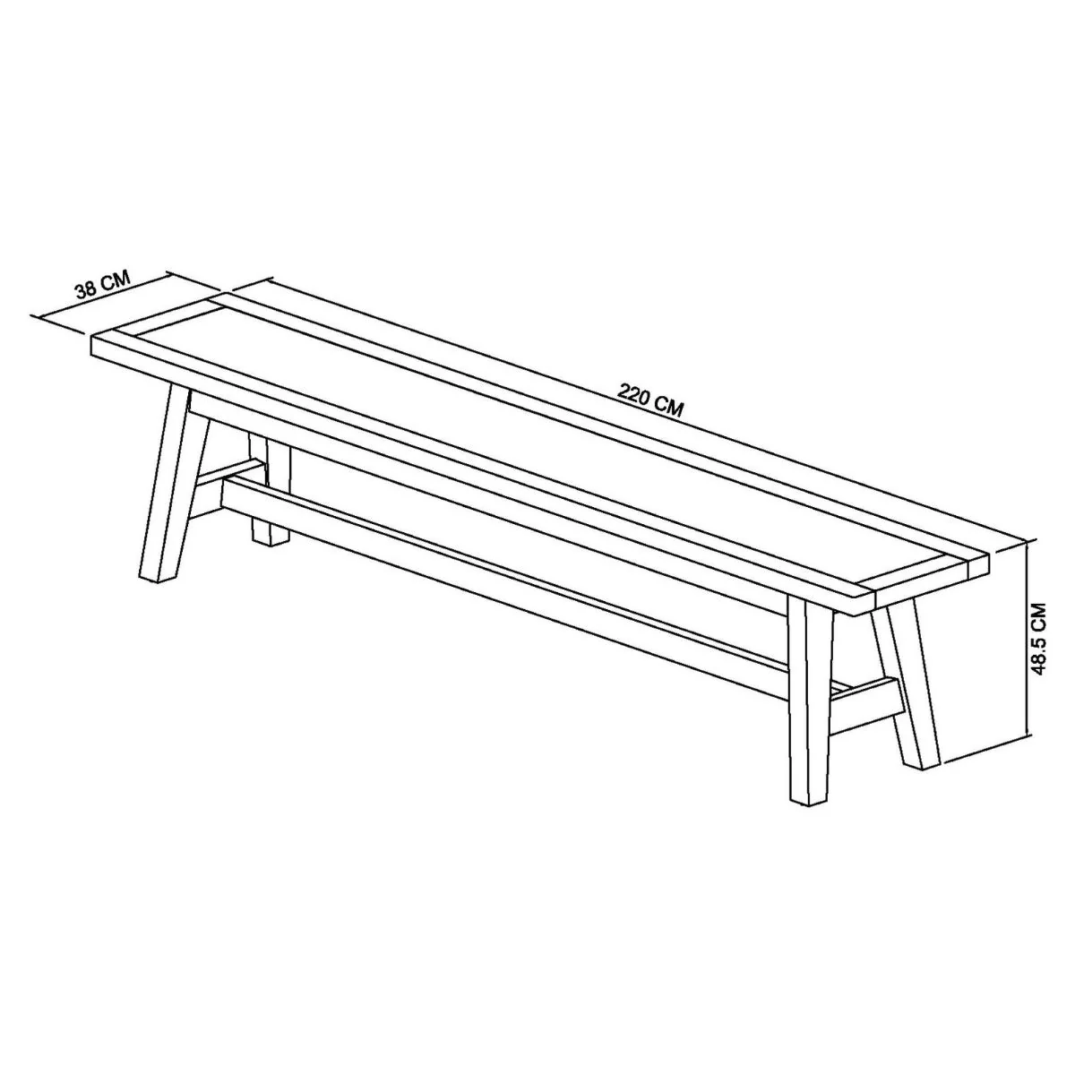Chambery Weathered Oak Dining Bench - Image 5