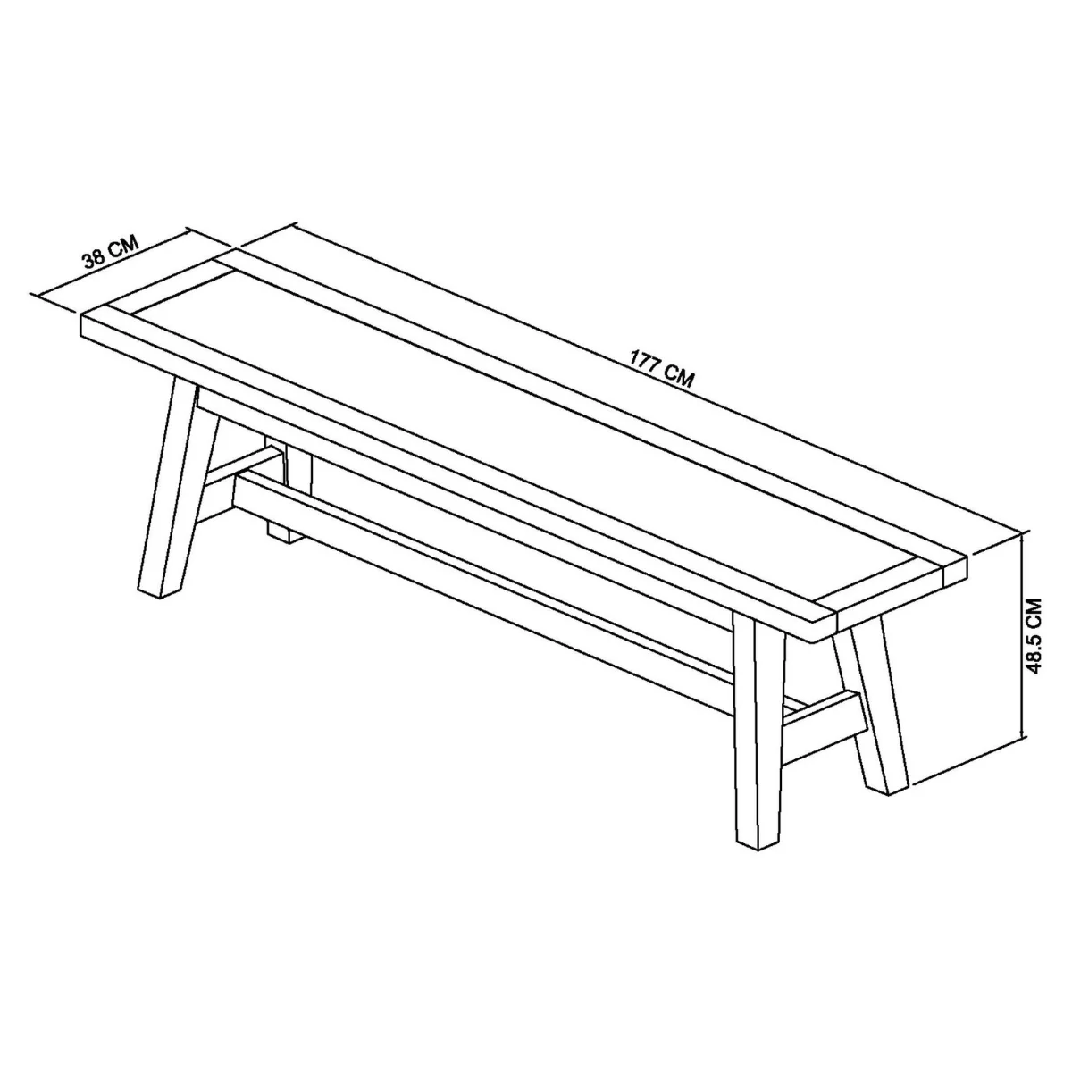 Chambery Weathered Oak Dining Bench - Image 6