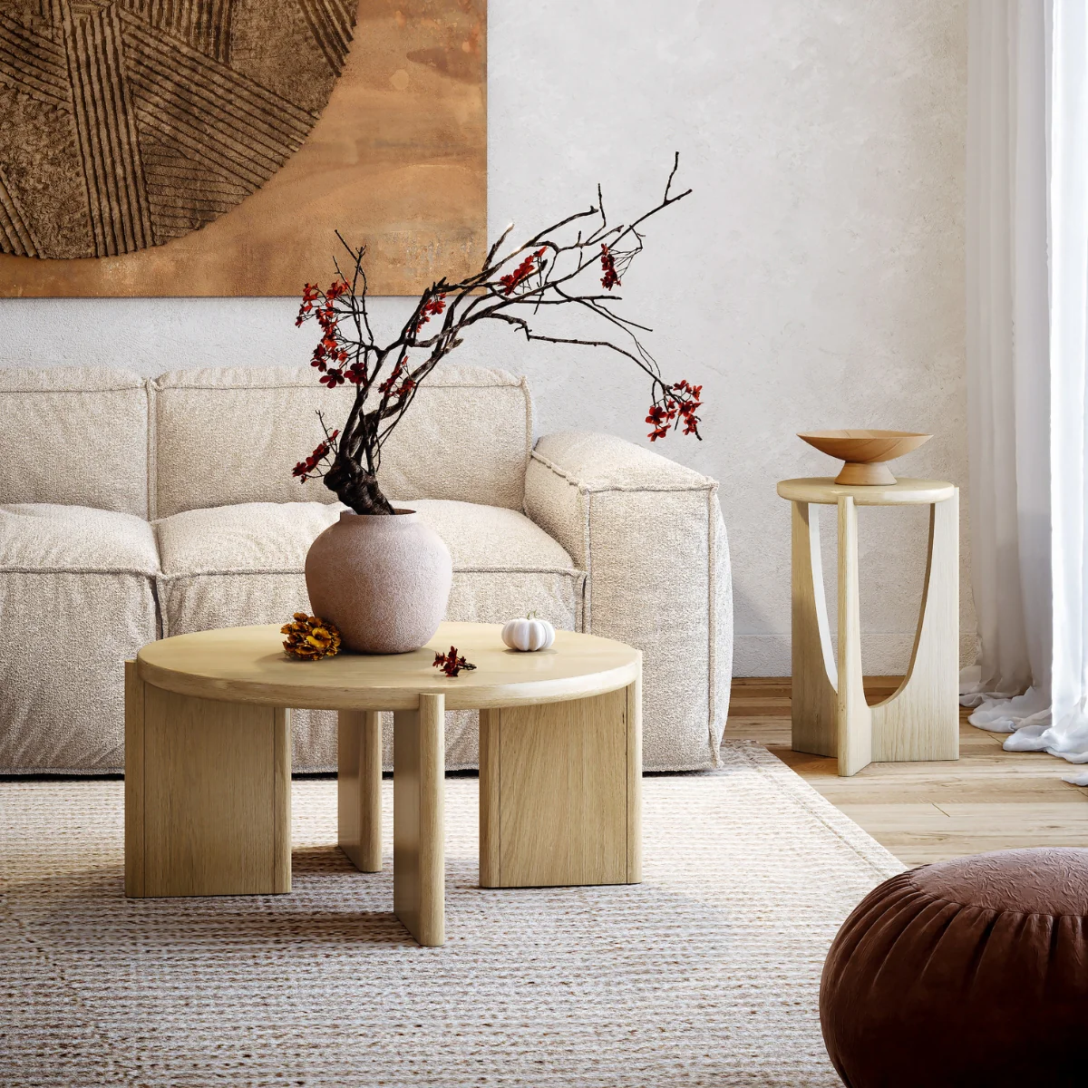 Cordelia Contemporary Oak Side Table - Image 3