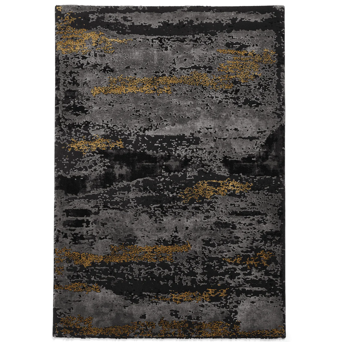 Craft Black and Gold Abstract Rug