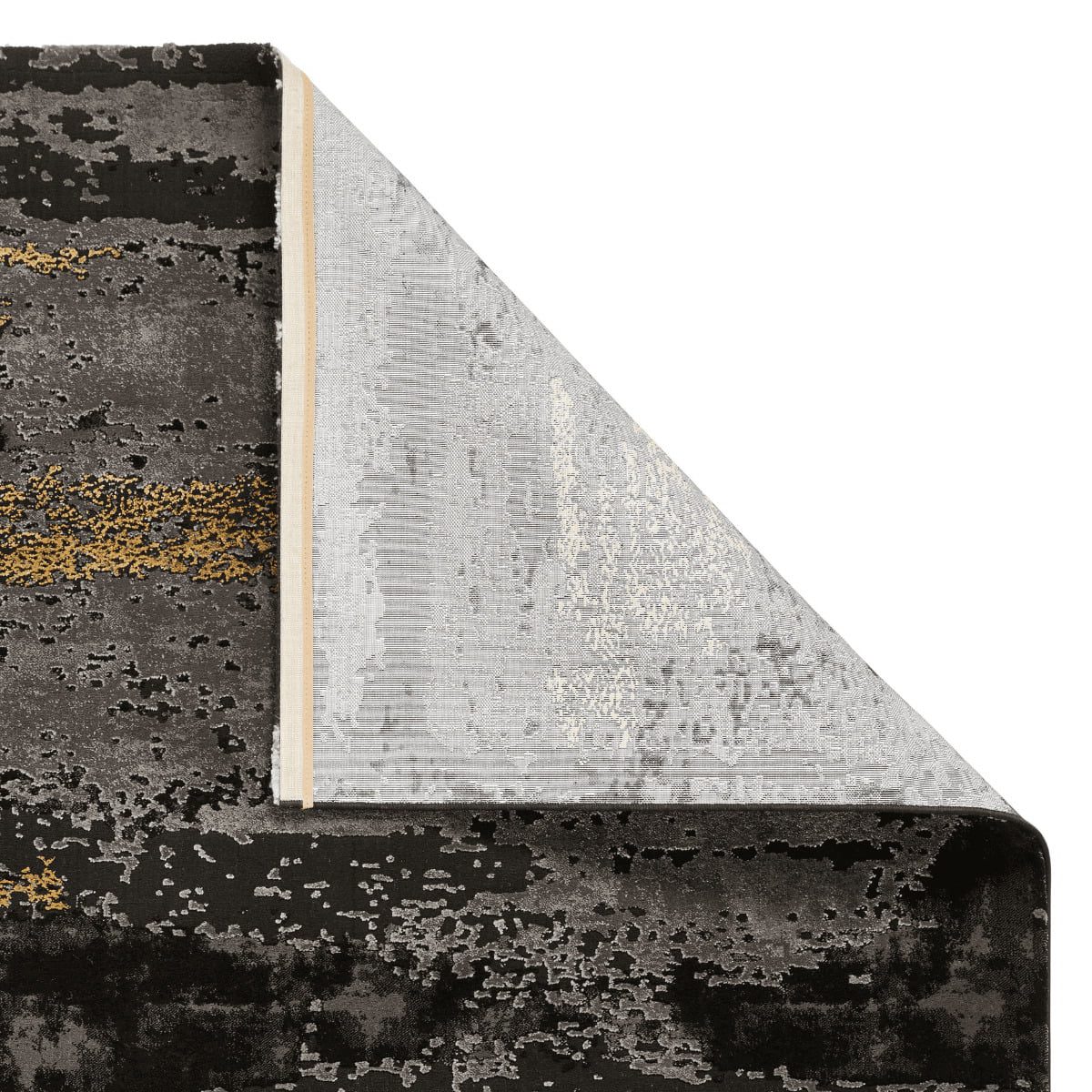Craft Black and Gold Abstract Rug - Image 2