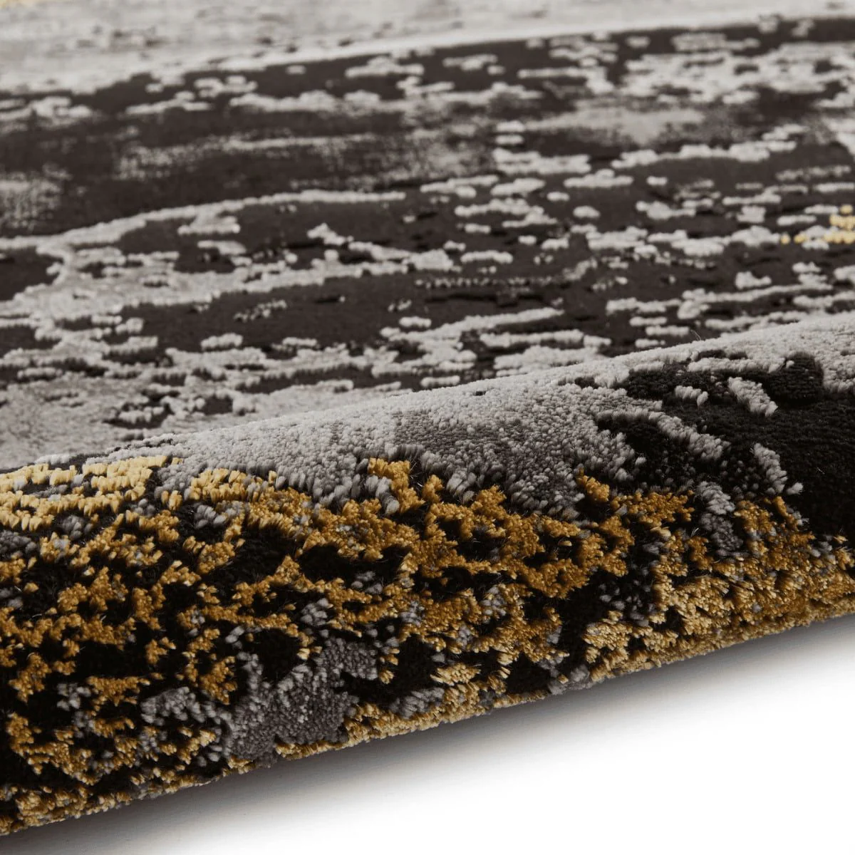 Craft Black and Gold Abstract Rug - Image 3