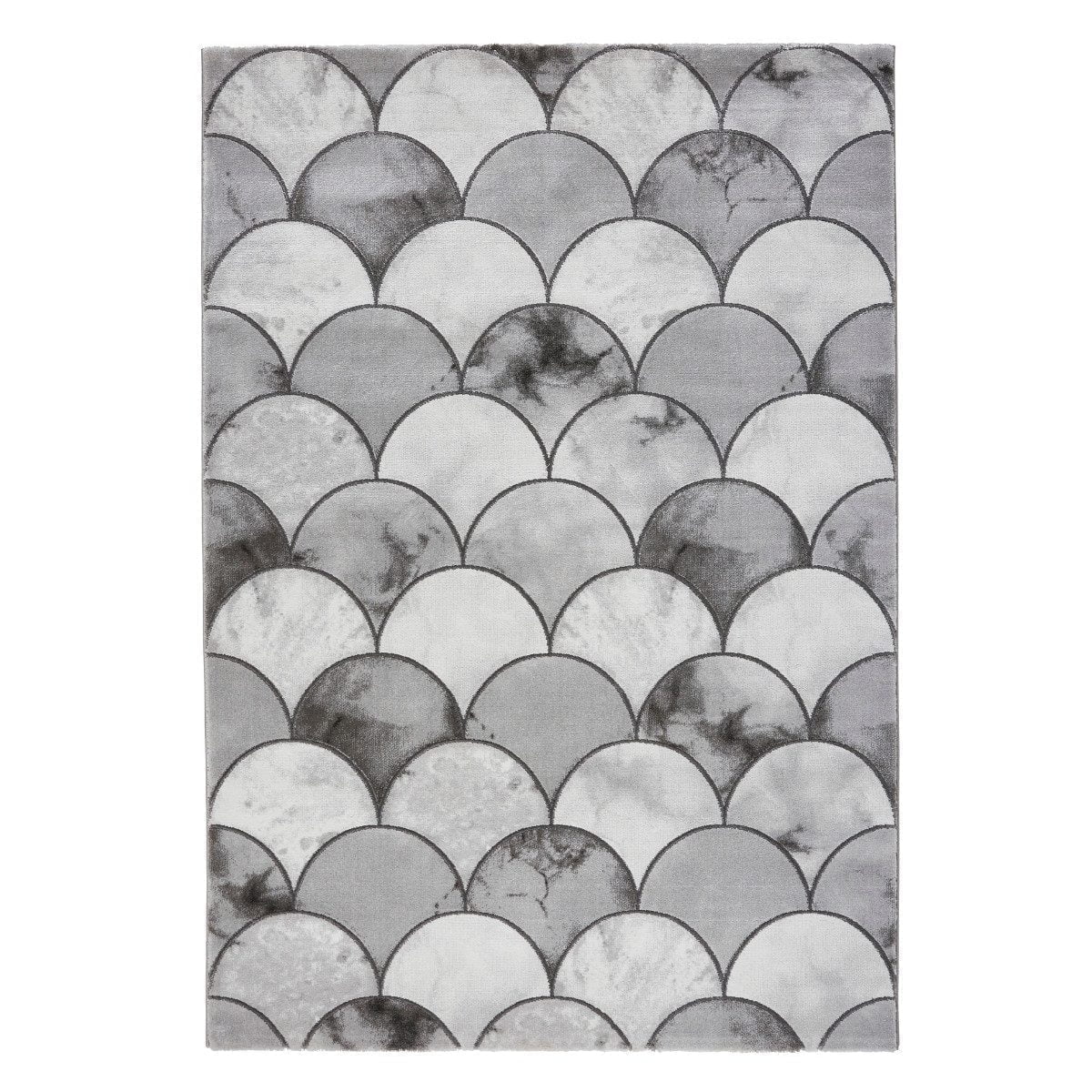 Craft Fish Scale Grey and Silver Rug