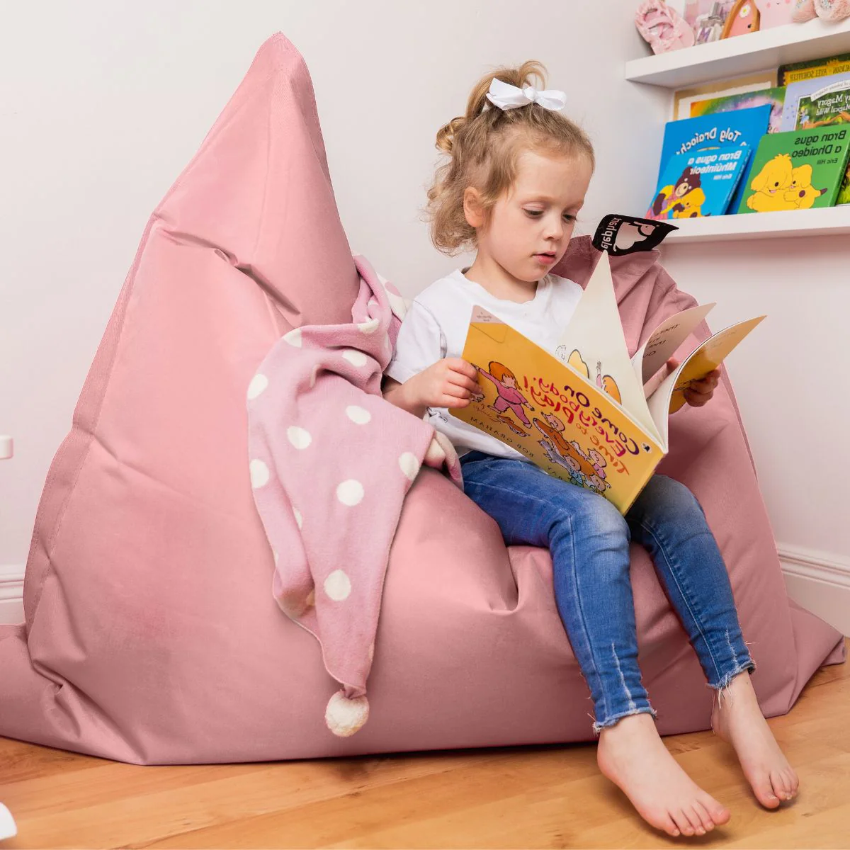 Elephant Junior Small Pastel Pink Bean Bag - Image 2