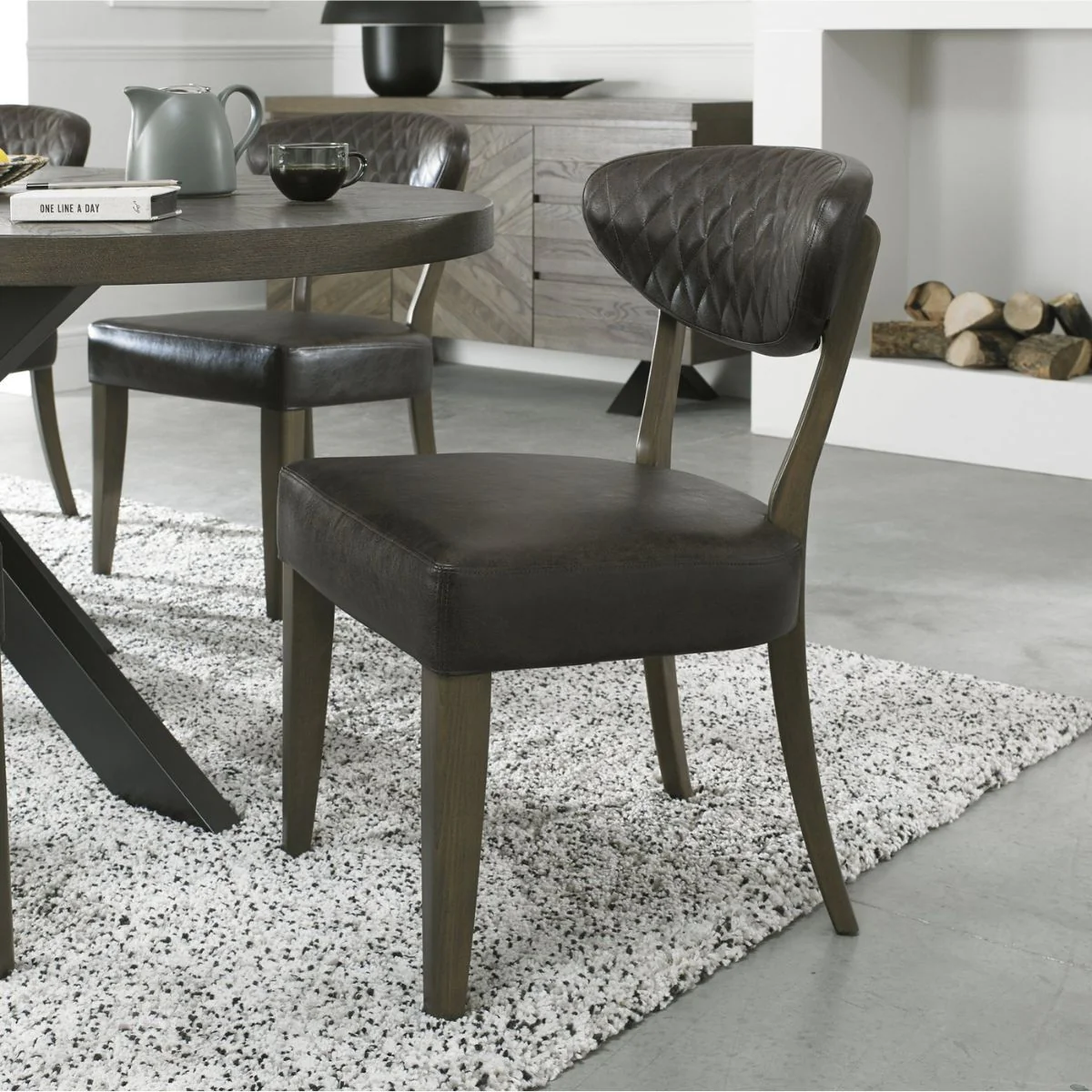 Elliot Weathered Oak Dining Chair - Image 3