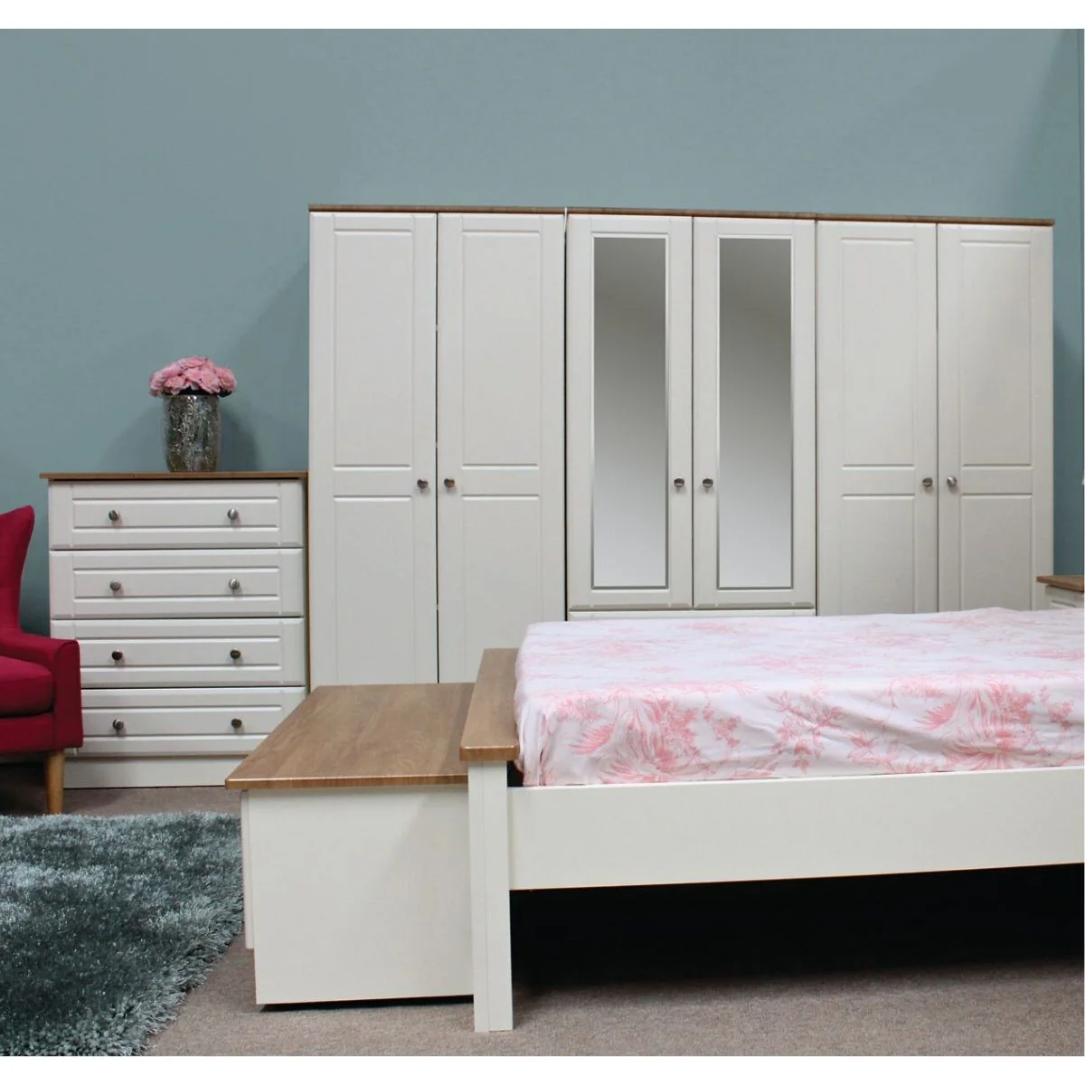 Erne Ivory and Oak Bedside Table - Image 6