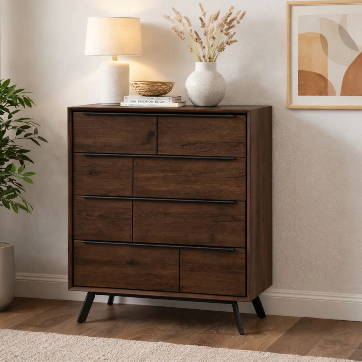 Honduras Mid Century Modern 4 Drawer Chest of Drawers - Image 3