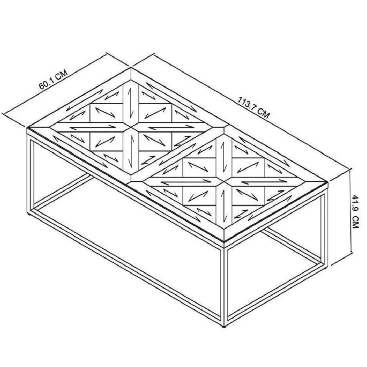 Inishmore Metal and Wood Coffee Table - Image 4