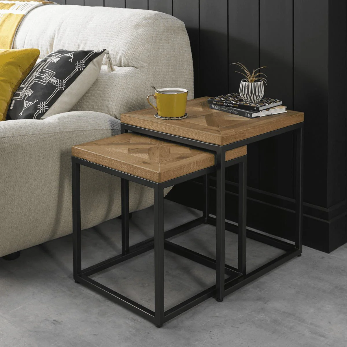 Inishmore Metal and Wood Nest of Tables - Image 3