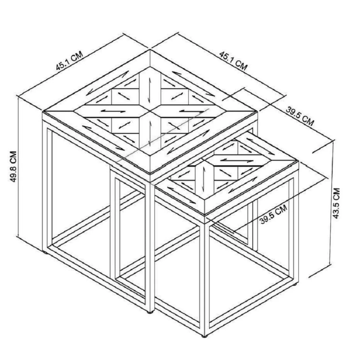 Inishmore Metal and Wood Nest of Tables - Image 5