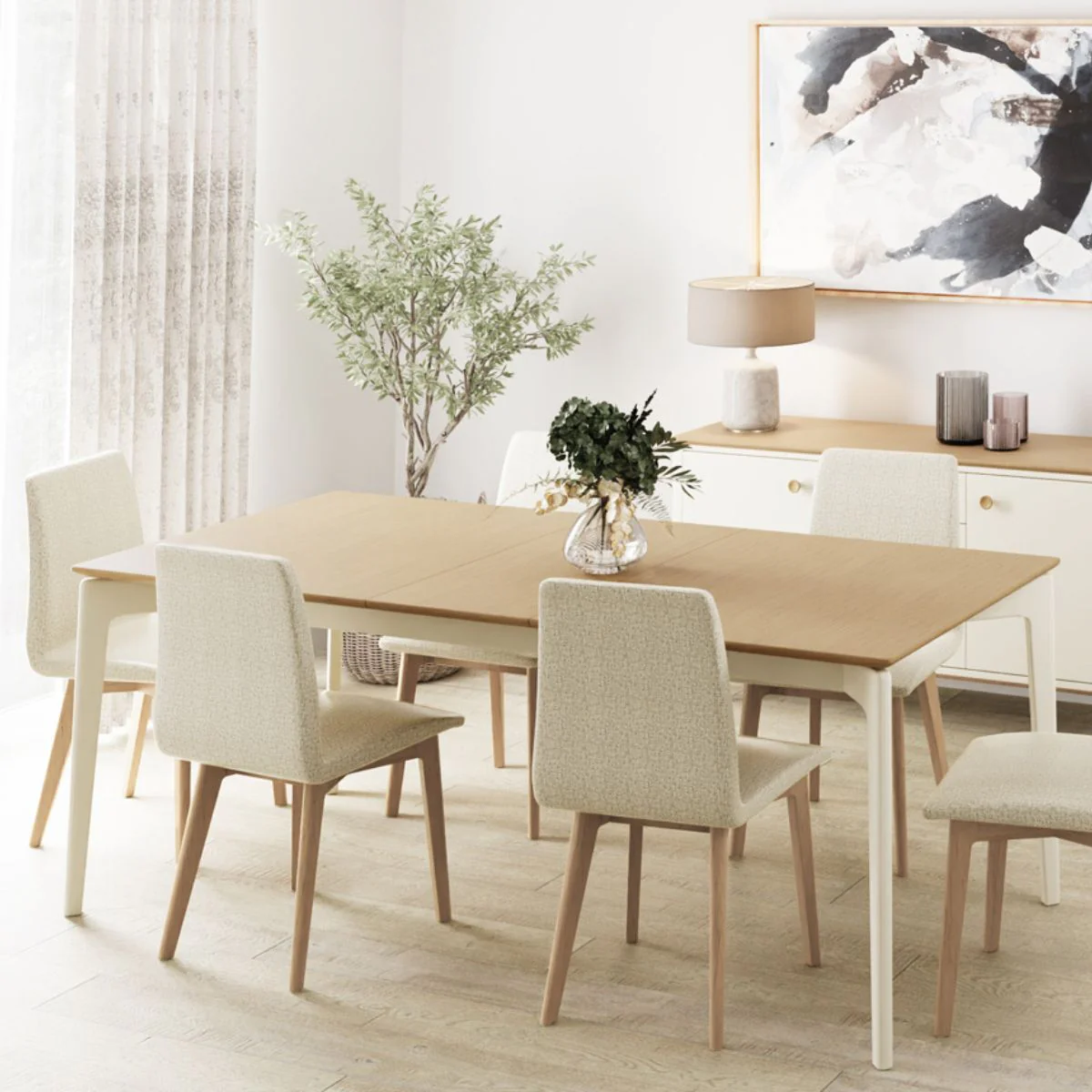 Megara Oak Extending Dining Table - Image 4