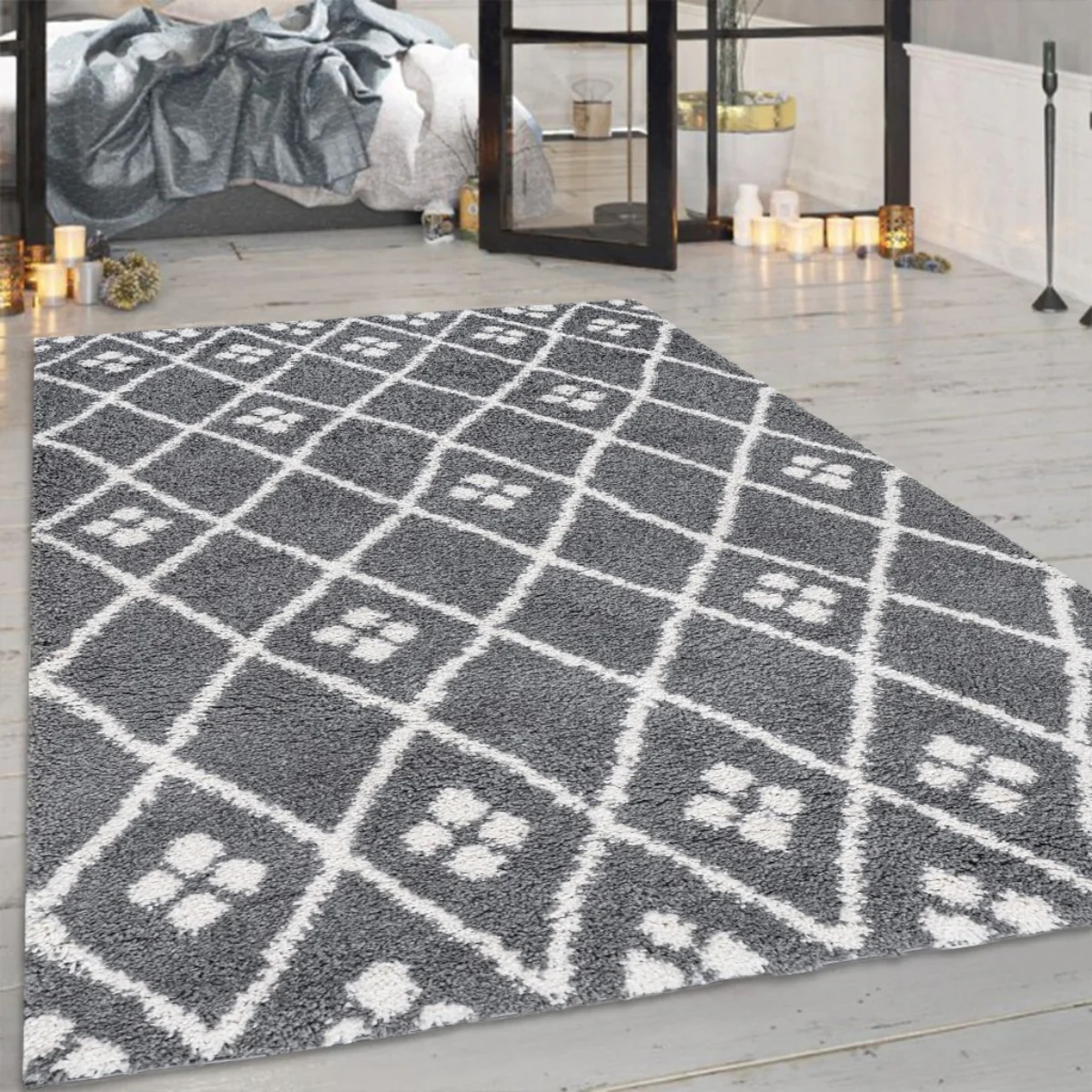 Milo Geometric Diamond Pattern Rug - Image 4