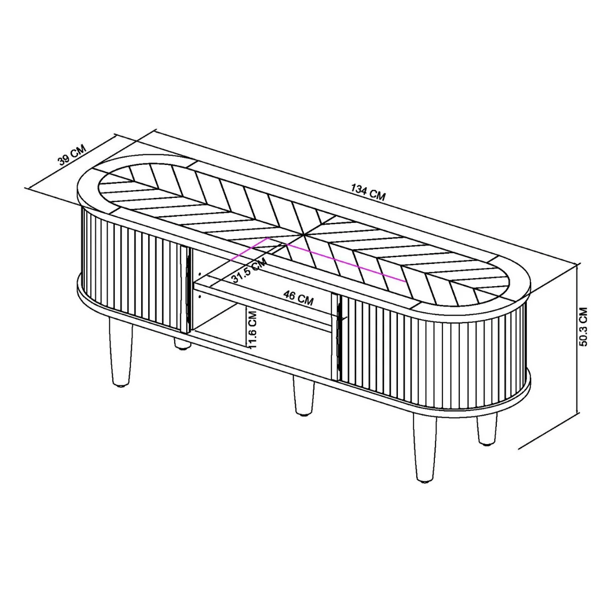 Moyvane Grey TV Unit - Image 5