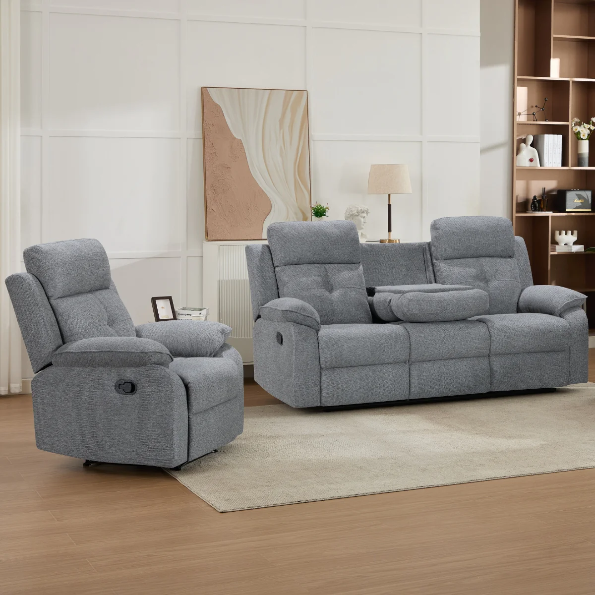Nebula Grey Fabric Recliner Armchair - Image 5