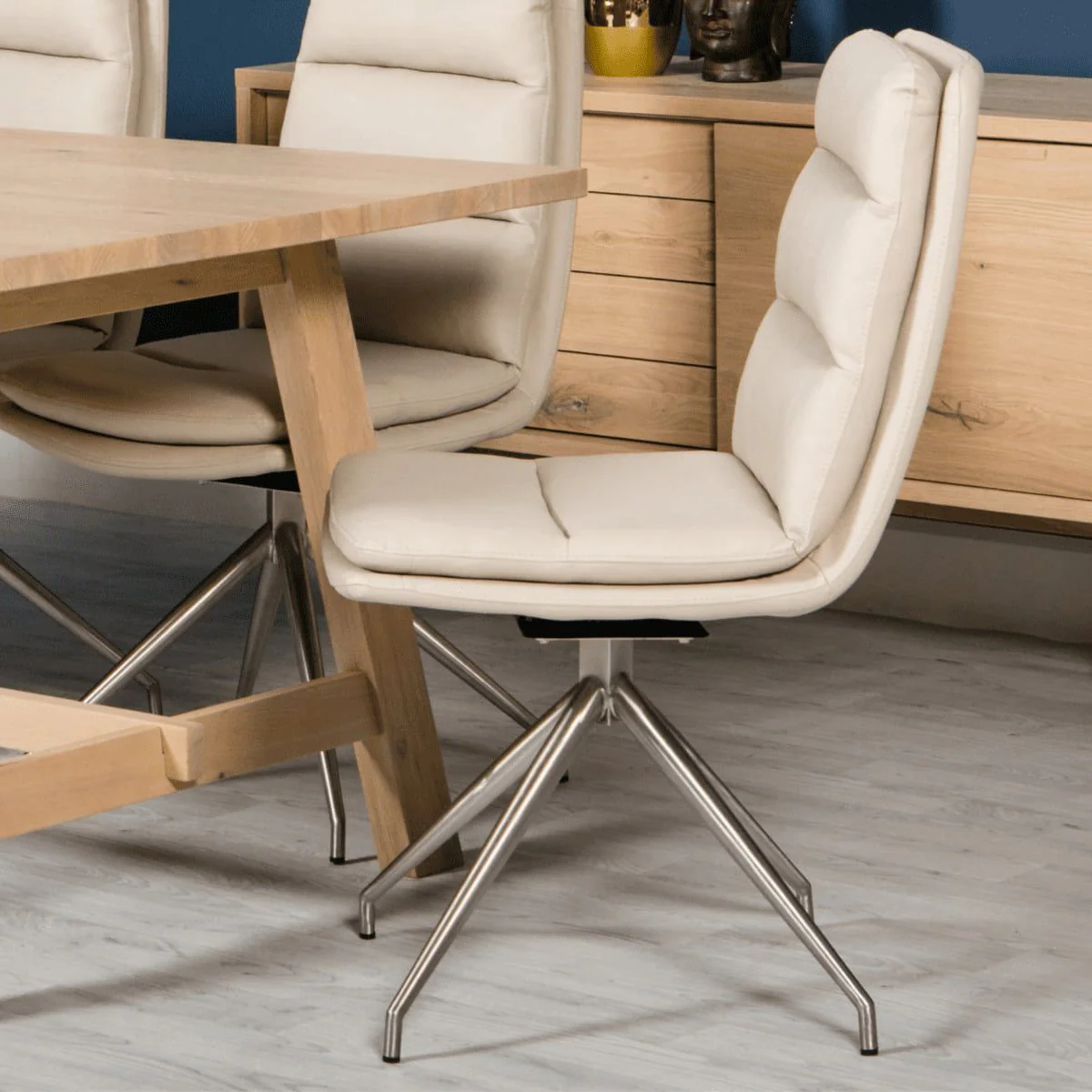 Nicosia Brushed Steel Swivel Chair - Image 12