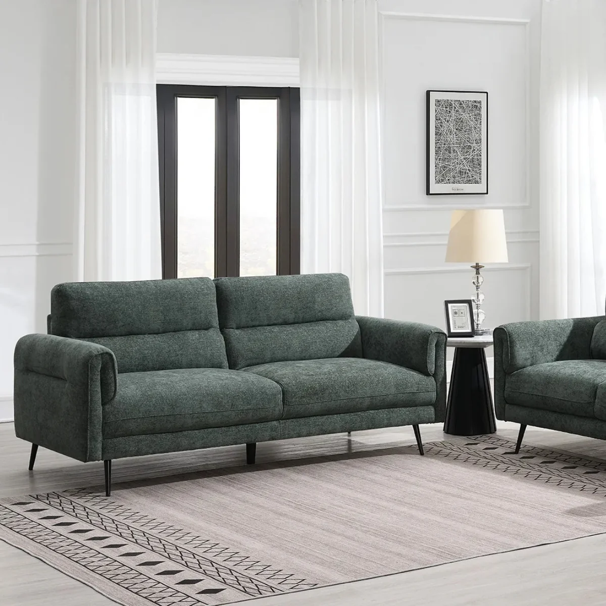 Osmond Green Mid-Century 2.5 Seater Sofa - Image 3
