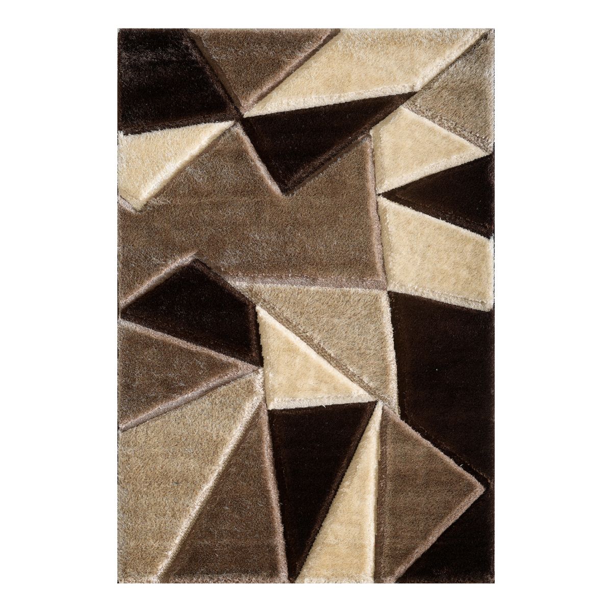 Pluton Brown Geometric Rug