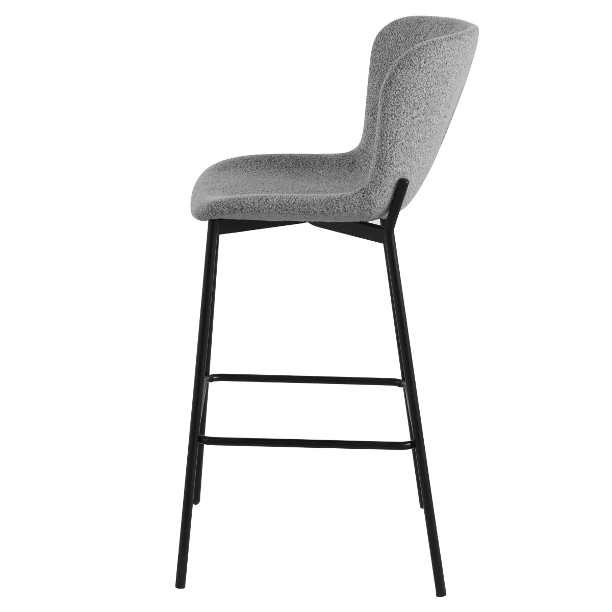 Roxie Grey Boucle Bar Stool - Image 3