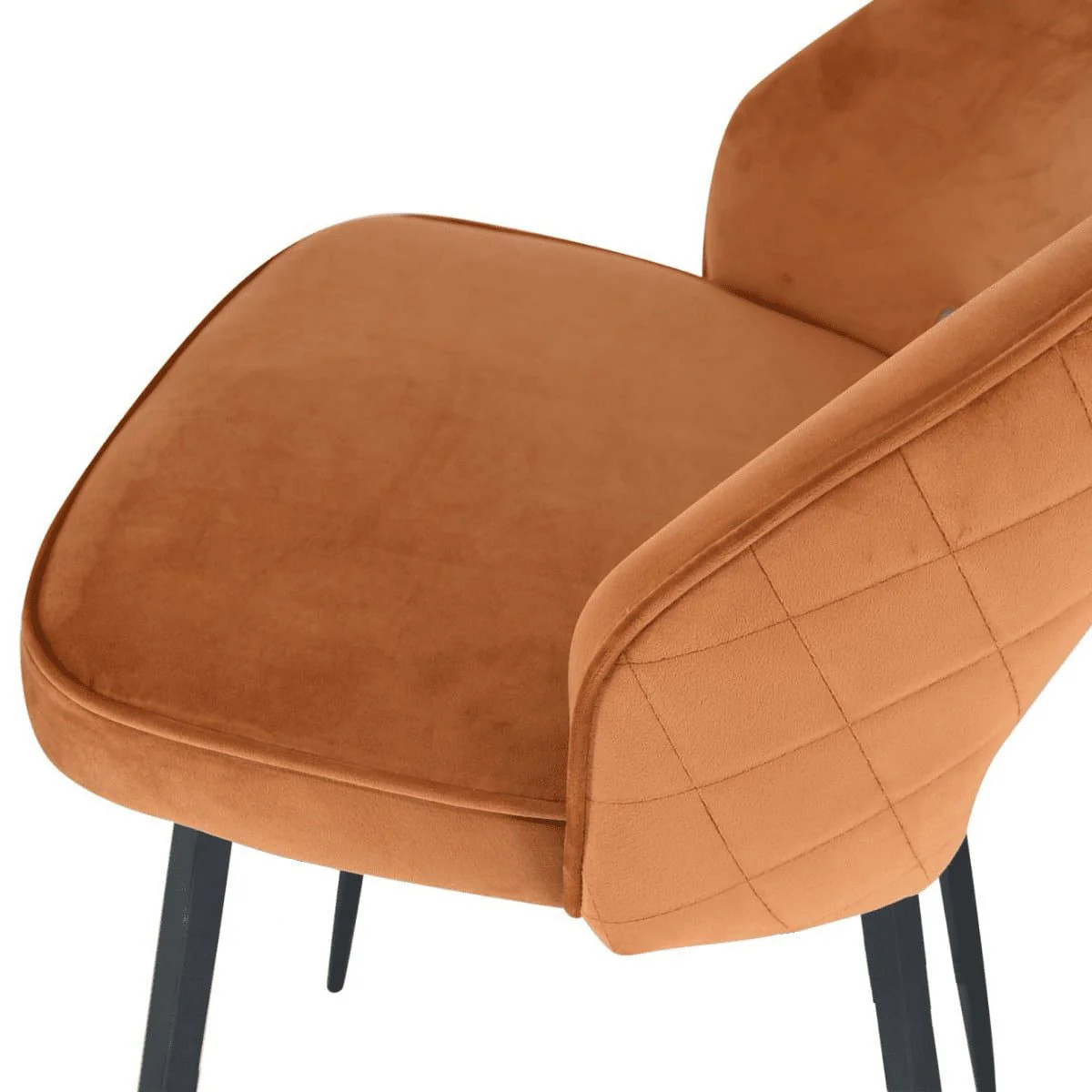 Santry Curved Back Velvet Dining Chair - Image 5