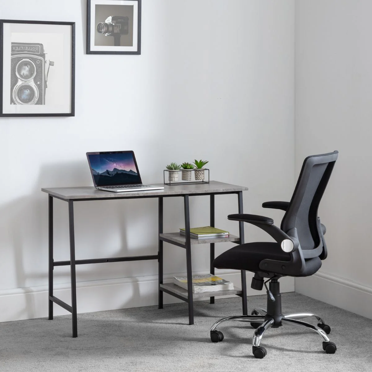 Shay Grey Concrete Effect Desk - Image 6