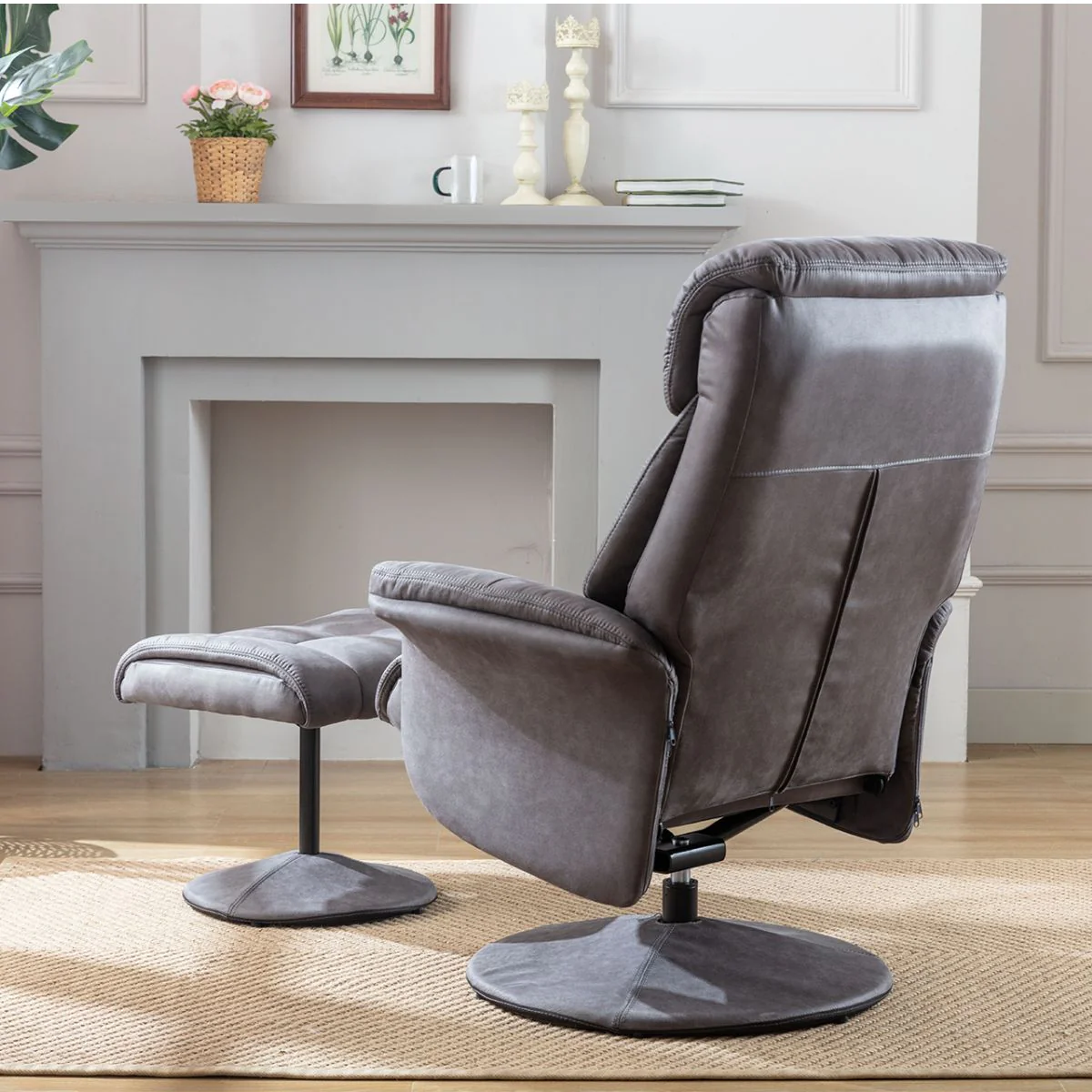 Sneem Swivel Armchair and Footstool - Image 4