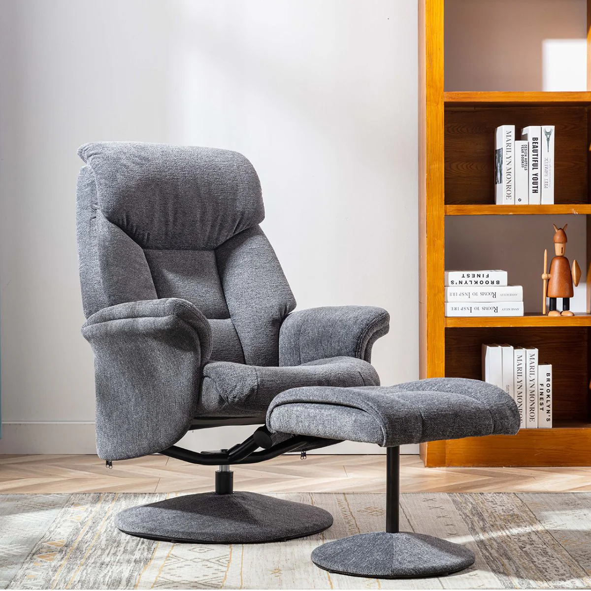 Sneem Swivel Armchair and Footstool - Image 5