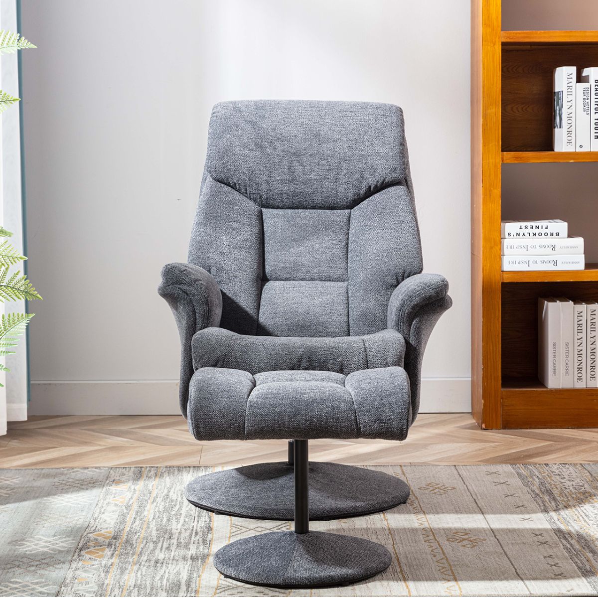 Sneem Swivel Armchair and Footstool - Image 6