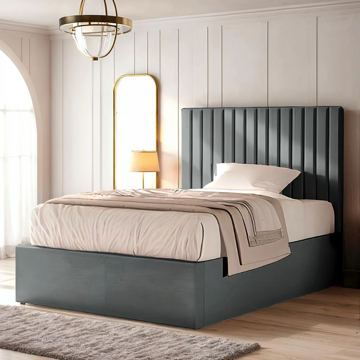 Solace Ottoman Channel Tufted Bed - Image 3