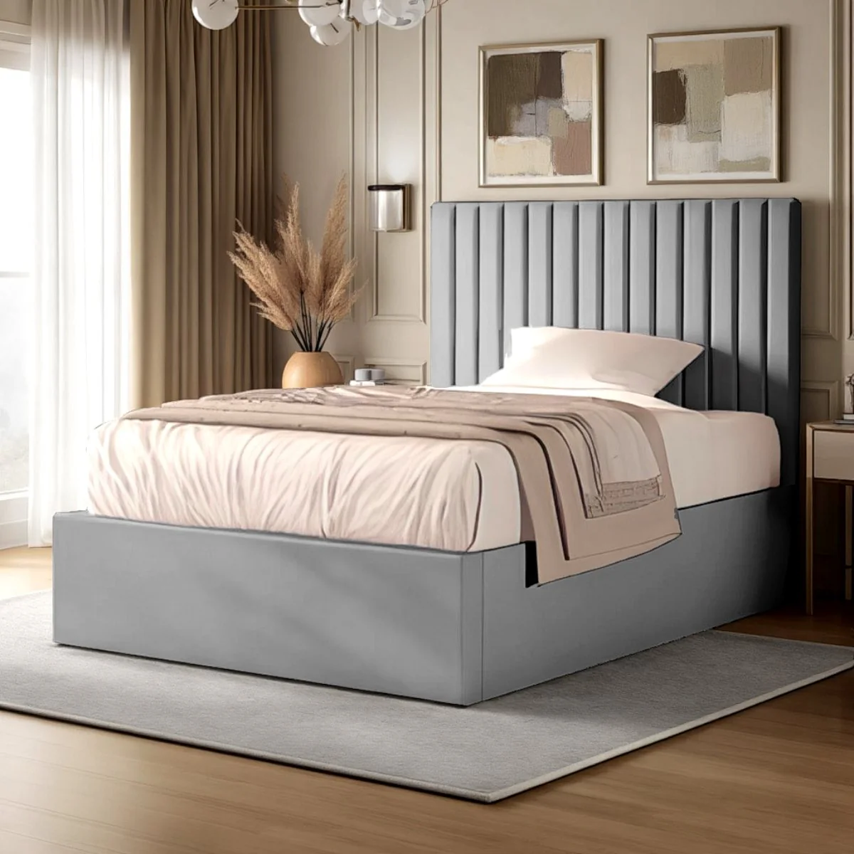 Solace Ottoman Channel Tufted Bed - Image 4