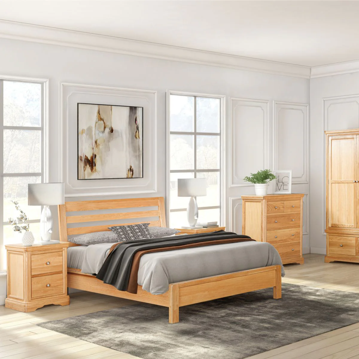 Vardon Oak Low Profile Bed Frame - Image 7