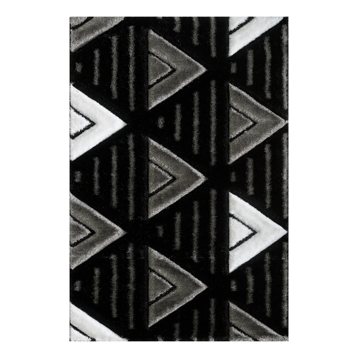 Venus Abstract Black and Grey Geometric Rug