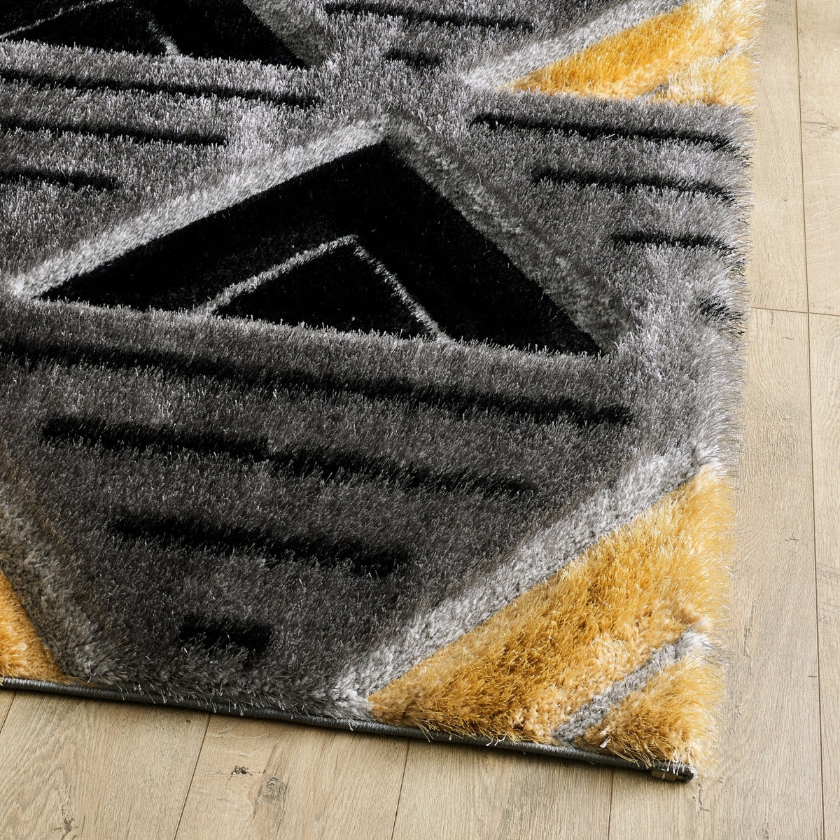 Venus Geometric Grey and Gold Rug - Image 3
